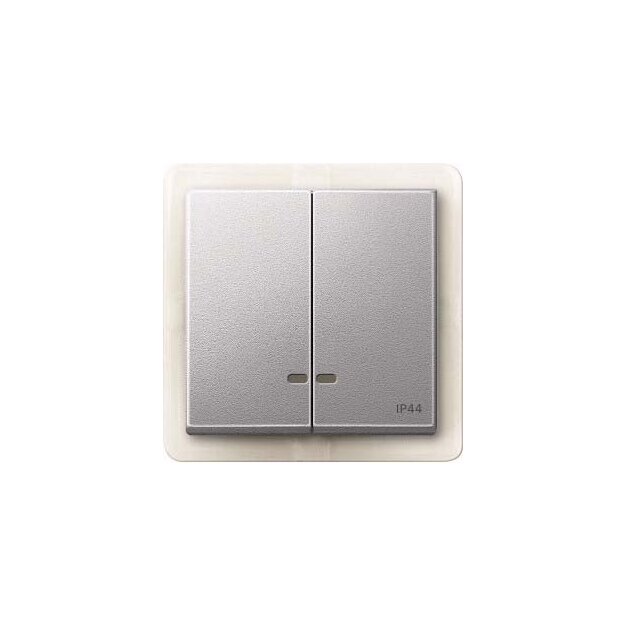Merten MEG3424-0460 Doppelwippe mit Kontrollfenster IP44 Aluminium System M
