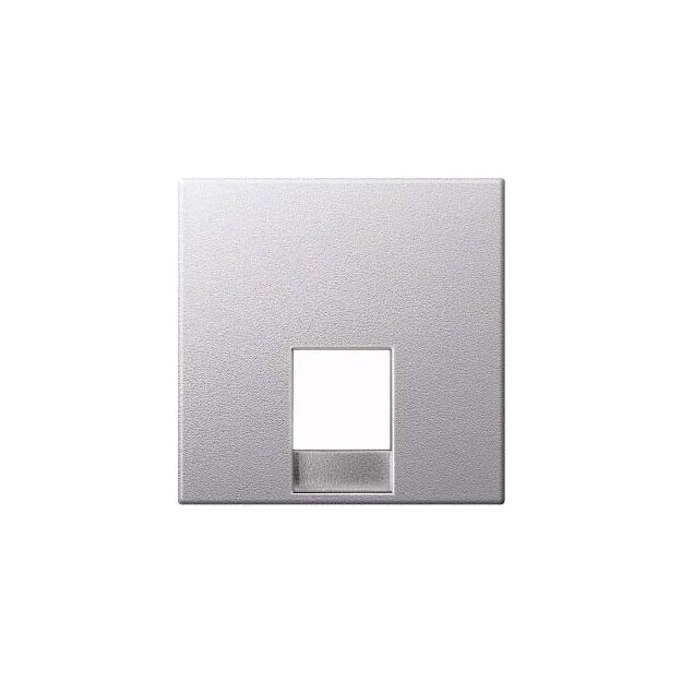 Merten MEG4211-0460 Zentralplatte für Telefonsteckdosen-Einsatz RJ11/RJ12 Aluminium System M