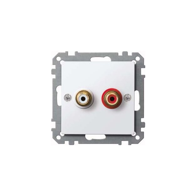 Merten MEG4350-0325 Steckdose für Audio Anschluss Aktivweiß glänzend System M