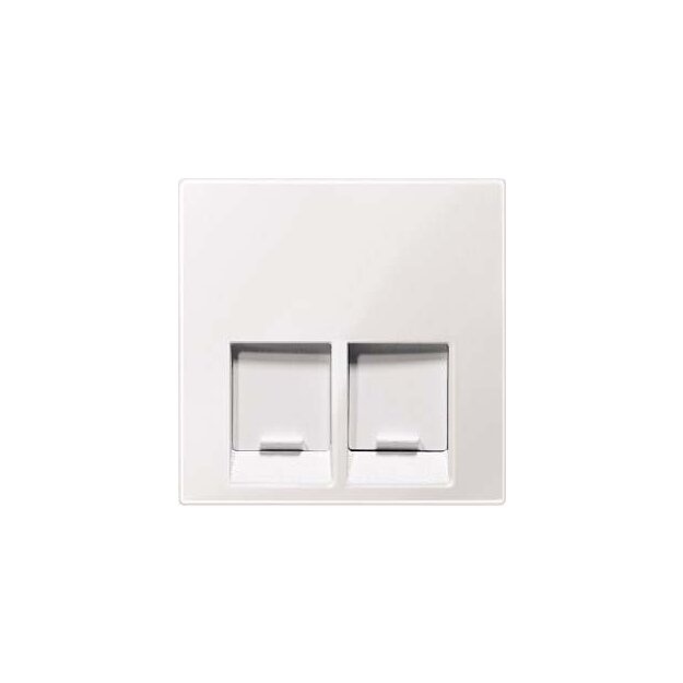 Merten MEG4542-0319 Zentralplatte für RJ 11/RJ 45-Einsatz 2-fach Polarweiß glänzend System M