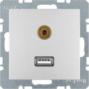 Berker 3315391404 USB/3 5 mm Audio Steckdose S.1/B.3/B.7...