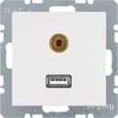 Berker 3315391909 USB/3 5 mm Audio Steckdose S.1/B.3/B.7...