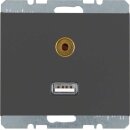 Berker 3315397006 USB/3 5 mm Audio Steckdose K.1...
