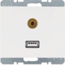 Berker 3315397009 USB/3 5 mm Audio Steckdose K.1...