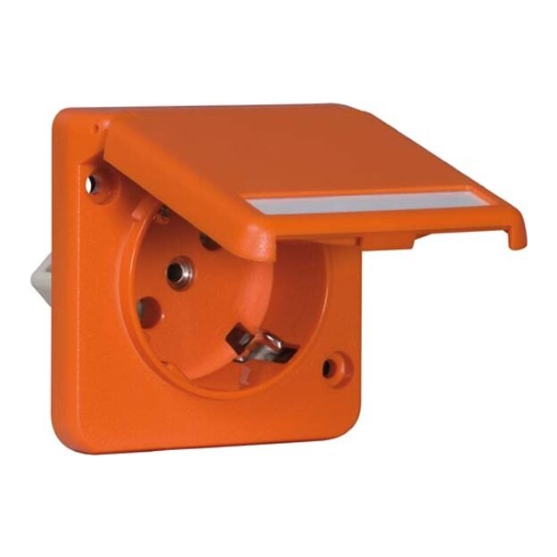 Peha 00636611 Steckdose SCHUKO Einbau Orange Beschriftungsfeld 45 Grad