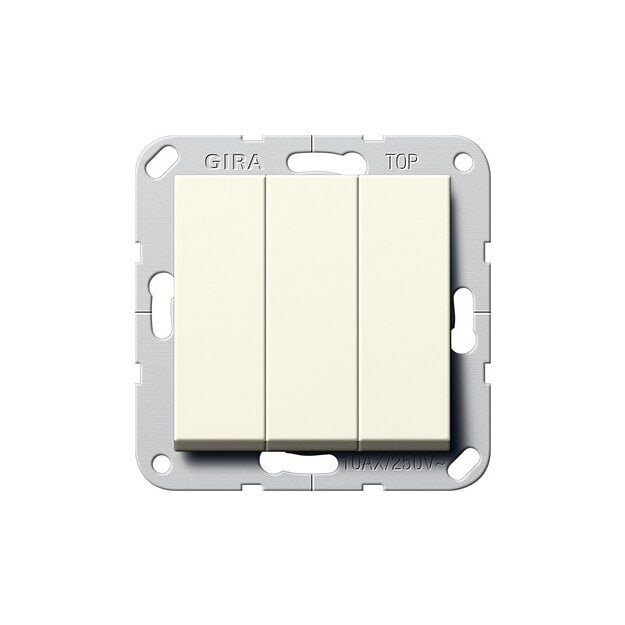 Gira 283201 Wippschalter BS 3-fach Aus-Wechsel-Schalter System 55 Cremeweiß