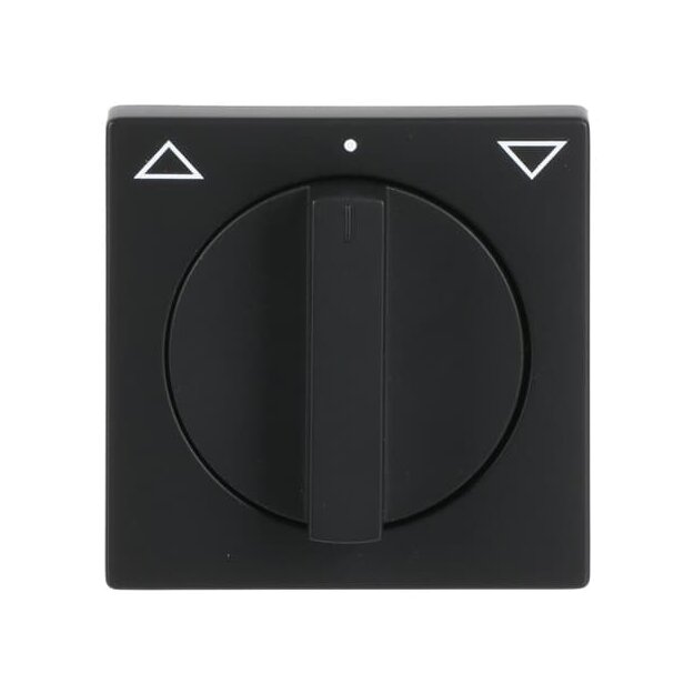 Busch-Jaeger 1740-885 Zentralscheibe mit Drehgriff, mit Aufdruck (Kunststoff (lackiert)) Schwarz Matt future® linear 2CKA001710A3894