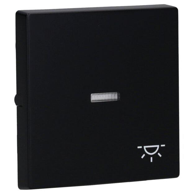 Busch-Jaeger 1789 LI-885 Wippe mit Aufdruck mit kleiner transparenter Kalotte (Kunststoff (lackiert)) Schwarz Matt future® linear 2CKA001751A3045