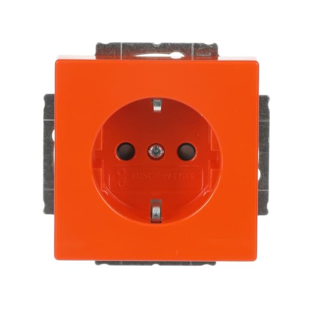 Busch-Jaeger 20 EUCKS-14-82 SCHUKO® Steckdosen-Einsatz mit erh. Berührungsschutz (Thermoplast) Orange future® linear 2CKA002013A5324