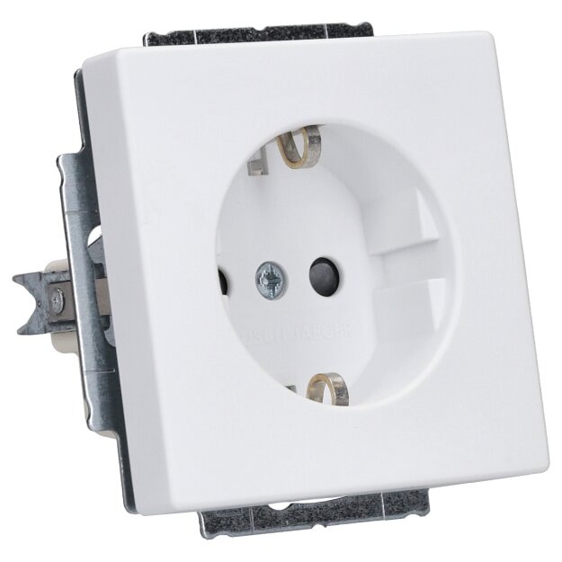 Busch-Jaeger 20 EUCKS-884 SCHUKO® Steckdosen-Einsatz mit erh. Berührungsschutz (Kunststoff (lackiert)) Studioweiß Matt 2CKA002013A5328