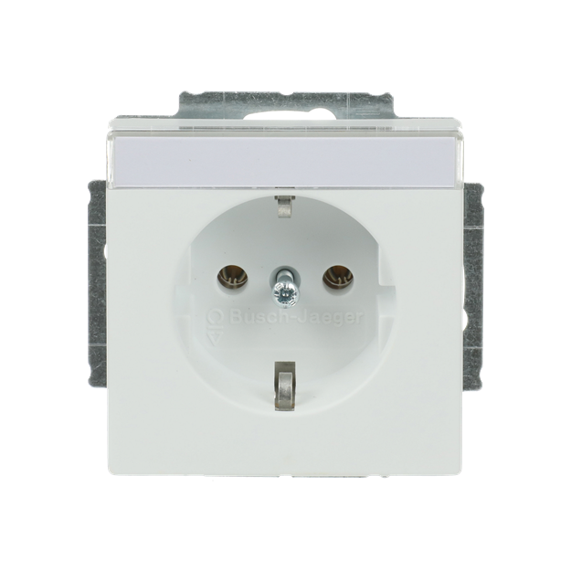 Busch-Jaeger 20 EUN-884 SCHUKO® Steckdosen-Einsatz mit Beschriftungsfeld (Kunststoff (lackiert)) Studioweiß Matt 2CKA002011A3881