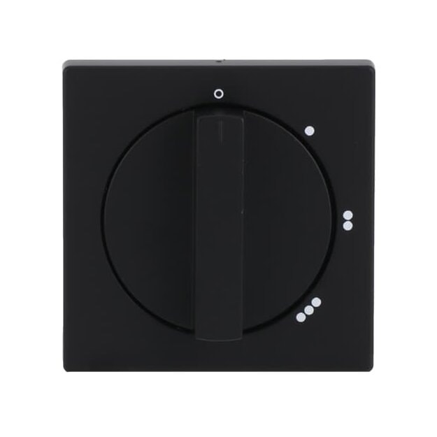 Busch-Jaeger 2542 DR/01-885 Zentralscheibe mit Drehgriff, mit Aufdruck (Kunststoff (lackiert)) Schwarz Matt future® linear 2CKA001710A3913
