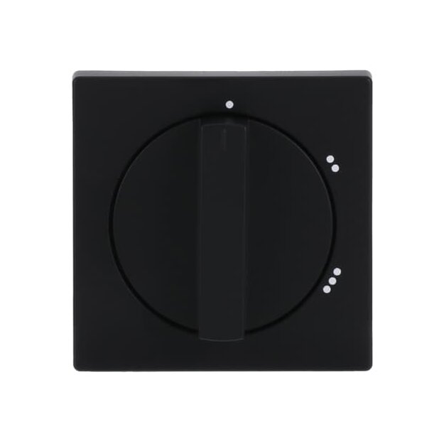 Busch-Jaeger 2542 DR/02-885 Zentralscheibe mit Drehgriff, mit Aufdruck (Kunststoff (lackiert)) Schwarz Matt future® linear 2CKA001710A3914