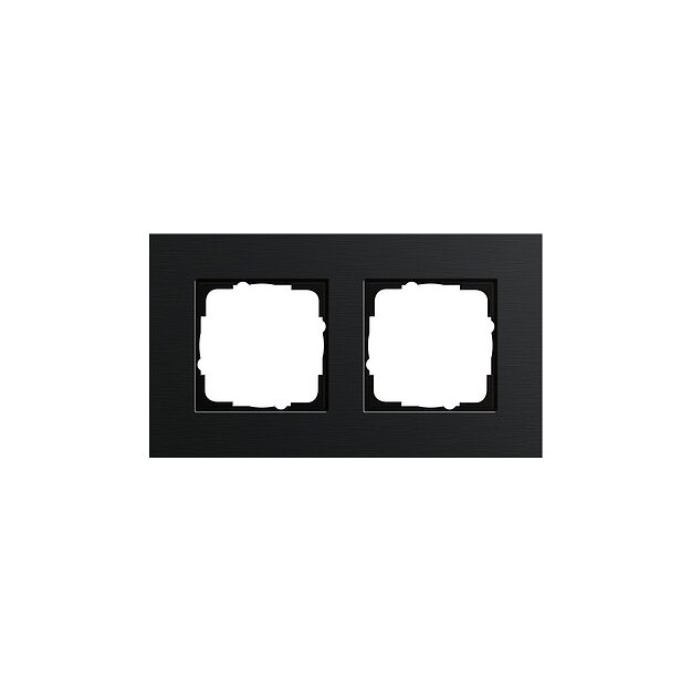 Gira 0212126 Abdeckrahmen 2-fach Gira Esprit Aluminium Schwarz