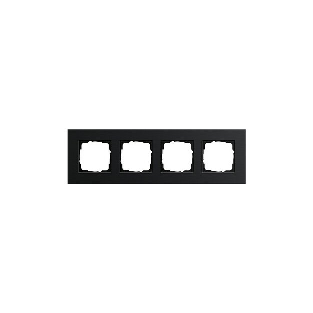 Gira 0214126 Abdeckrahmen 4-fach Gira Esprit Aluminium Schwarz