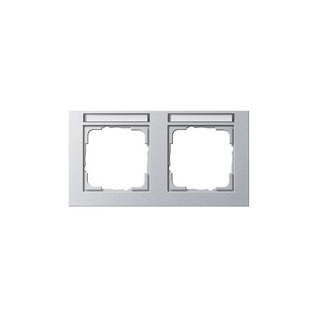 Gira 109225 Abdeckrahmen 2-fach waagerecht Beschriftungsfeld Gira E2 Farbe Alu