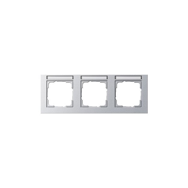 Gira 109325 Abdeckrahmen 3-fach waagerecht Beschriftungsfeld Gira E2 Farbe Alu
