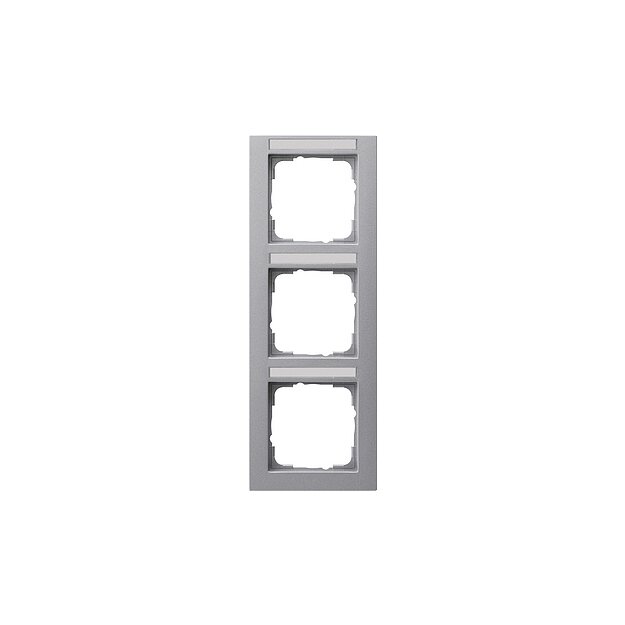 Gira 110325 Abdeckrahmen 3-fach senkrecht Beschriftungsfeld Gira E2 Farbe Alu