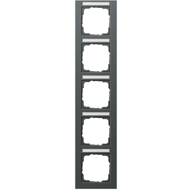 Gira 111523 Abdeckrahmen 5-fach senkrecht Beschriftungsfeld Gira E2 Anthrazit