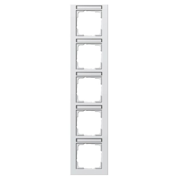Gira 111529 Abdeckrahmen 5-fach senkrecht Beschriftungsfeld Gira E2 Reinweiß