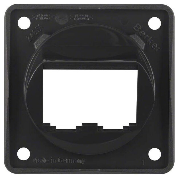 Berker 845582510 Tragplatte 2-fach für BTR-/E-DAT Module Integro Modul-Einsätze Schwarz glänzend