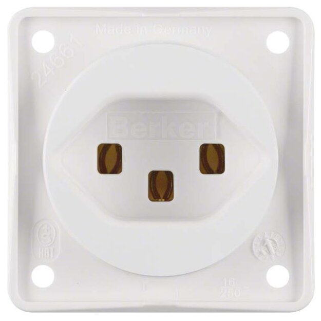 Berker 962592502 Steckdose mit Schutzkontakt SCHWEIZ Typ 23 mit Schraubklemmen Integro Modul-Einsätze Polarweiß matt