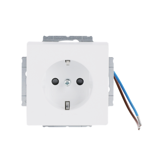 Busch-Jaeger 20 EUCBLI-884 SCHUKO® Steckdosen-Einsatz Busch-steplight® mit Nachtorientierungslicht (Kunststoff (lackiert)) Studioweiß Matt 2CKA002013A5326