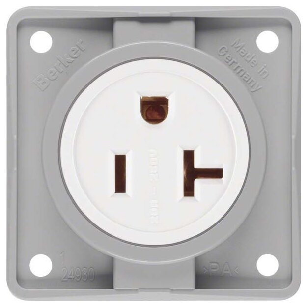 Berker 862542507 Steckdose mit Schutzkontakt USA/CANADA NEMA 6-20 RIntegro Modul-Einsätze Grau glänzend