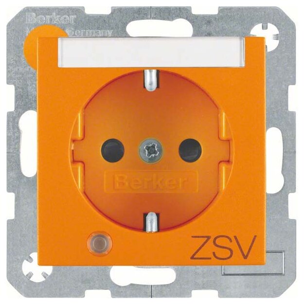 Berker 41101914 Steckdose SCHUKO mit Kontroll-LED BSF und erhöhter Berührungsschutz S.1/B.3/B.7 Orange matt