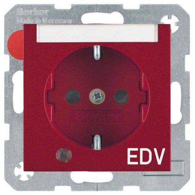 Berker 41108915 Steckdose SCHUKO mit Kontroll-LED BSF und erhöhter Berührungsschutz S.1/B.3/B.7 Rot glänzend
