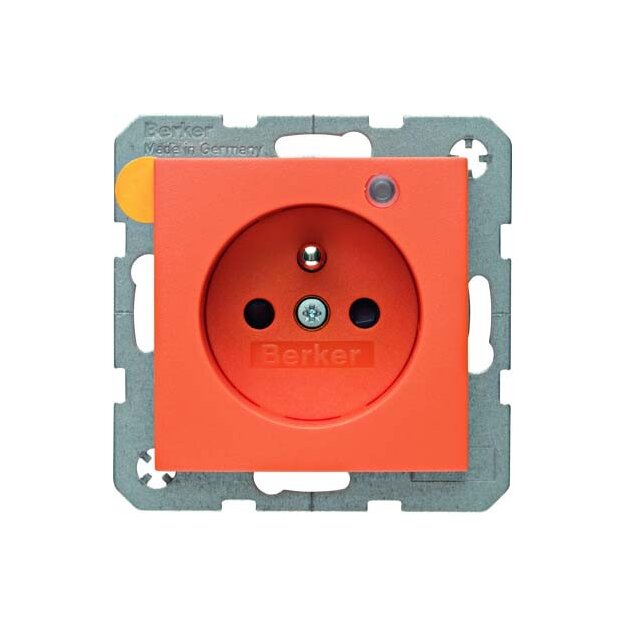 Berker 6765091914 Steckdose mit Schutzkontaktstift und Kontroll-LED S.1/B.3/B.7 Orange matt