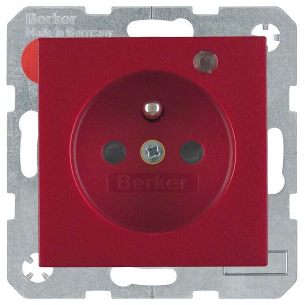 Berker 6765091915 Steckdose mit Schutzkontaktstift und Kontroll-LED S.1/B.3/B.7 Rot matt