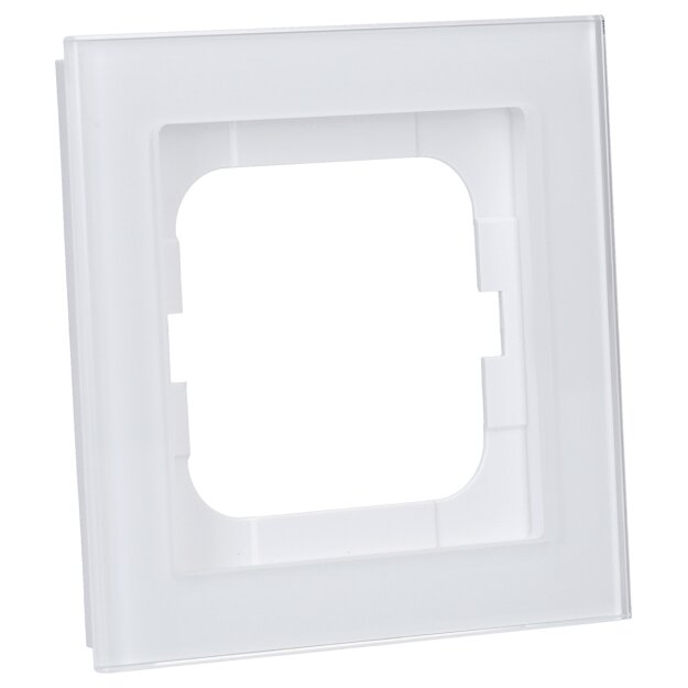 Busch-Jaeger 1721-280 Abdeckrahmen 1-fach Rahmen (Weißglas) Glas Weiß Busch-axcent® 2CKA001754A4437