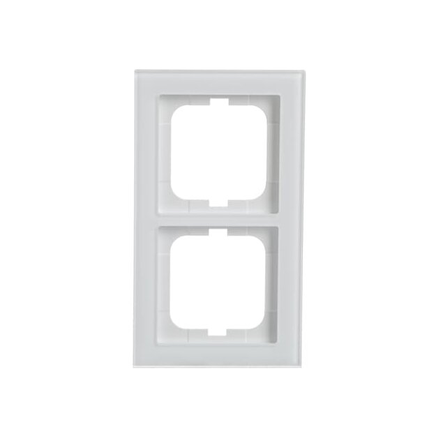 Busch-Jaeger 1722-280 Abdeckrahmen 2-fach Rahmen (Weißglas) Glas Weiß Busch-axcent® 2CKA001754A4438
