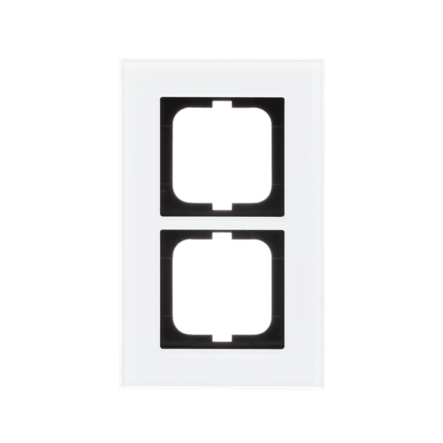 Busch-Jaeger 1722-811 Abdeckrahmen 2-fach Rahmen (Weißglas) Glas Weiß carat® 2CKA001754A4443
