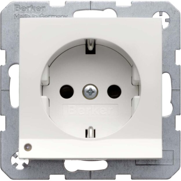 Berker 41098982 Steckdose SCHUKO mit LED-Orientierungslicht S.1/B.3/B.7 Weiß glänzend