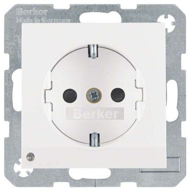 Berker 41098989 Steckdose SCHUKO mit LED-Orientierungslicht S.1/B.3/B.7 Polarweiß glänzend