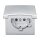 Busch-Jaeger 20 EUGKB-33-101 SCHUKO® Steckdosen-Einsatz mit Klappdeckel (Thermoplast) Alusilber Allwetter 44® (IP 44) 2CKA002064A0293