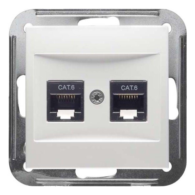 Peha 00318671 Badora UAE-Steckdose Cat6 Reinweiß 2 Terminals