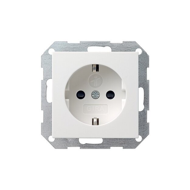 Gira 018327 Schuko Shutter SRK System 55 Reinweiß matt