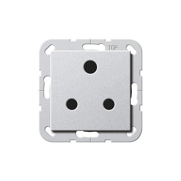 Gira 277426 Steckdose BS Round Pin 15 A Shutter System 55 Farbe Alu