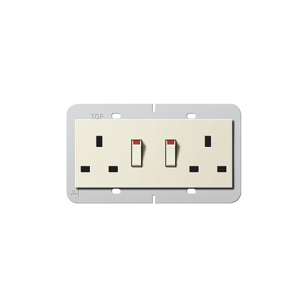 Gira 278301 2-fach-Steckdose BS 13 A geschalter + Shutter System 55 BS 80 Cremeweiß