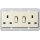 Gira 278301 2-fach-Steckdose BS 13 A geschalter + Shutter System 55 BS 80 Cremeweiß
