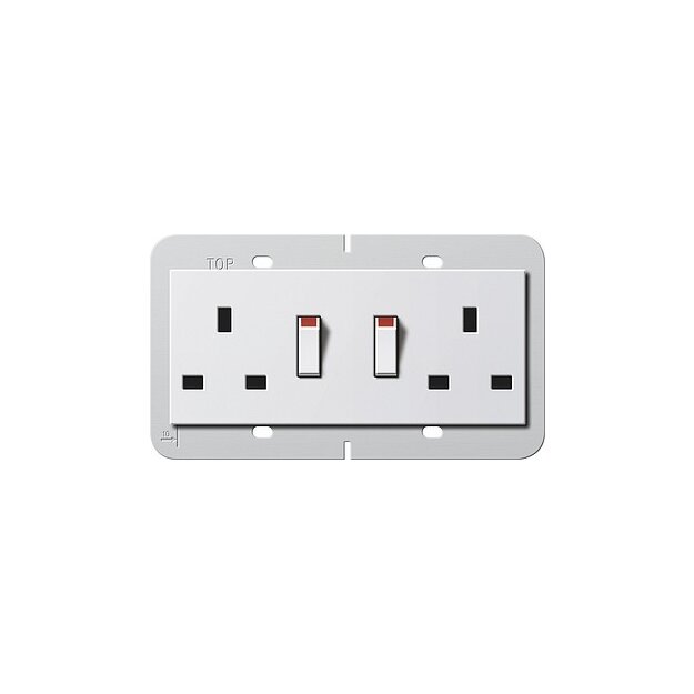 Gira 278303 2-fach-Steckdose BS 13 A geschalter + Shutter System 55 BS 80 Reinweiß