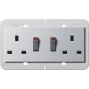 Gira 278326 2-fach-Steckdose BS 13 A geschalter + Shutter...