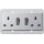 Gira 278326 2-fach-Steckdose BS 13 A geschalter + Shutter System 55 BS 80 Farbe Alu