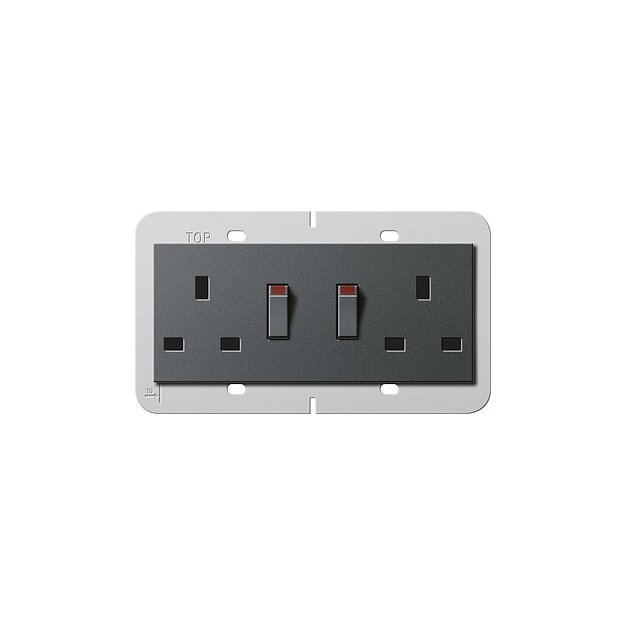 Gira 278328 2-fach-Steckdose BS 13 A geschalter + Shutter System 55 BS 80 Anthrazit