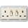 Gira 278401 2-fach-Steckdose BS 13 A geschalter Kontroll + Shutter System 55 BS 80 Cremeweiß