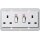 Gira 278403 2-fach-Steckdose BS 13 A geschalter Kontroll + Shutter System 55 BS 80 Reinweiß