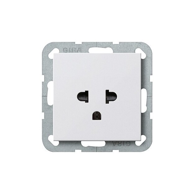 Gira 284003 Steckdose Schutz EURO-US 16 A System 55 Reinweiß